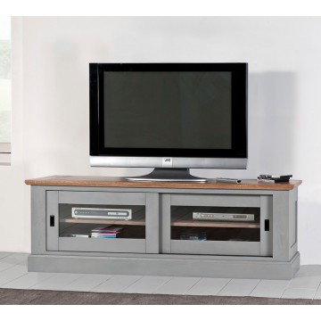 Meuble TV 2 portes vitrées 188cm Romance