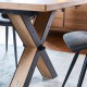 Table Hudson fintion rustique plateau bois et piétement métallique