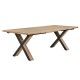 Table Hudson fintion rustique plateau bois et piétement métallique