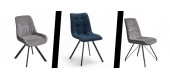 Chaises tissus et pieds métal
